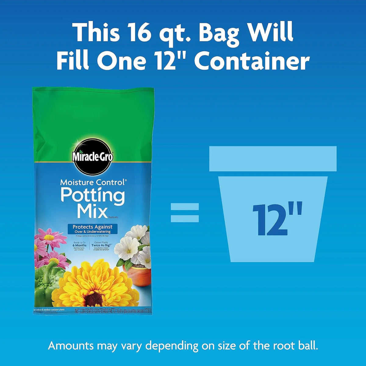 Miracle-Gro Moisture Control Potting Mix, 6 qt.