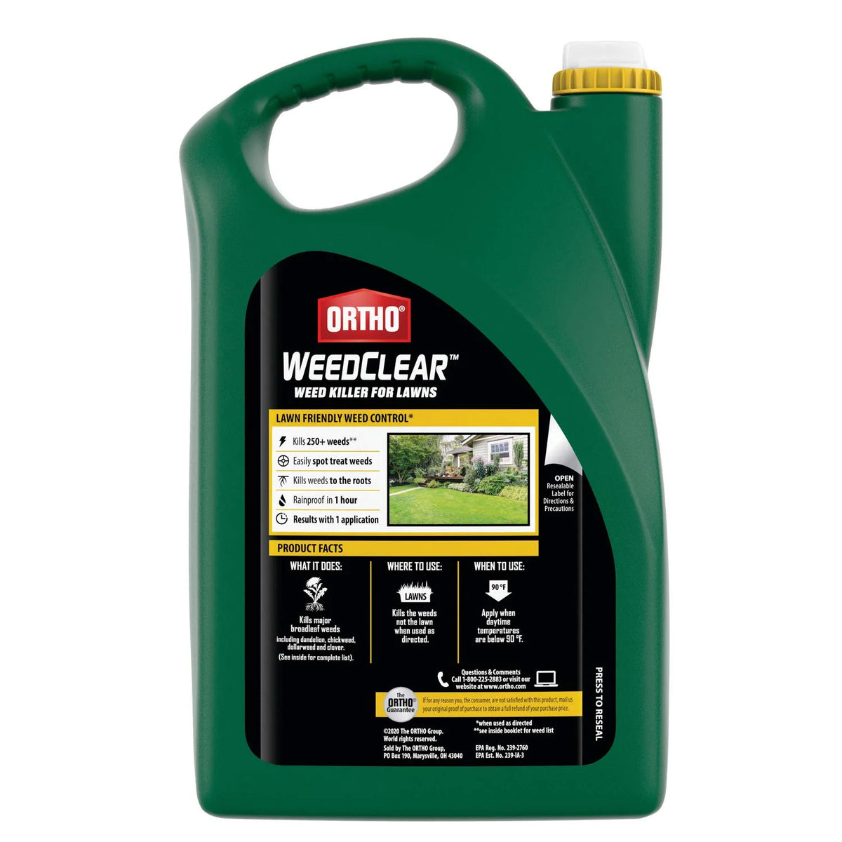 Ortho WeedClear Weed Killer for Lawns: Refill, Won't Harm Grass (When Used as Directed), Kills Dandelion & Clover, 1 gal. (Pack of 2)
