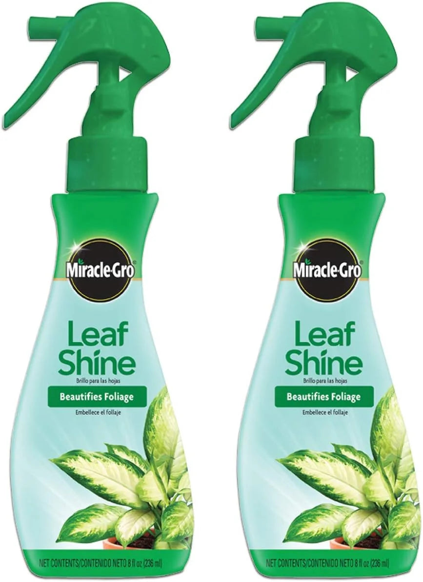 Miracle-Gro Leaf Shine Spray - For Indoor Hard-Leaved Houseplants, Cleans and Beautifies Foliage - 8 fl. oz. (2 Pack)