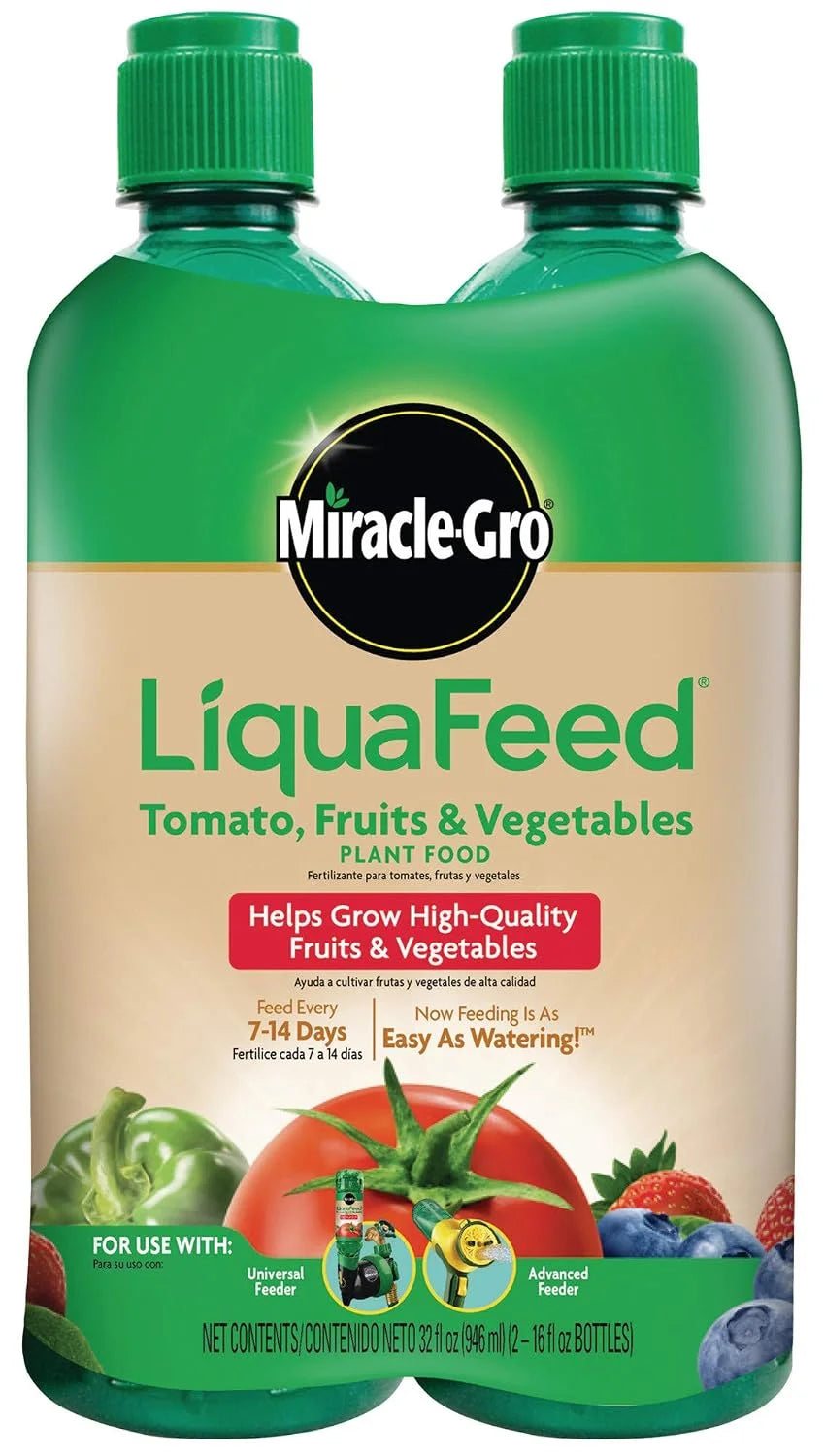 Miracle-Gro LiquaFeed Tomato, Fruits and Vegetables Plant Food (2-Pack)