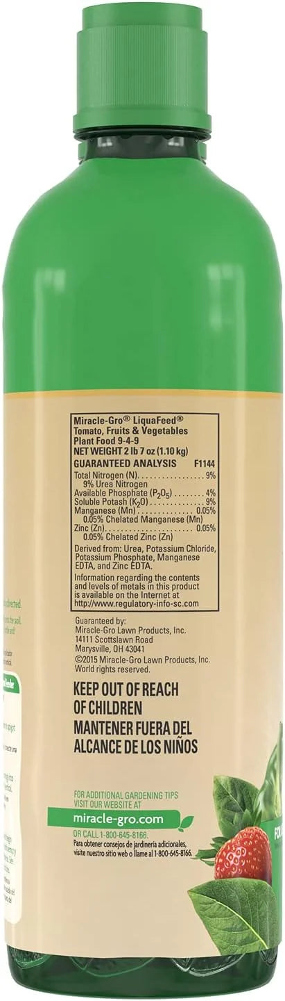 Scotts LiquaFeed Tomato, Fruits & Vegetables Plant Food Refills, Plant Fertilizer, 16 fl. oz., 2 Bottles/Pack (6-Pack)