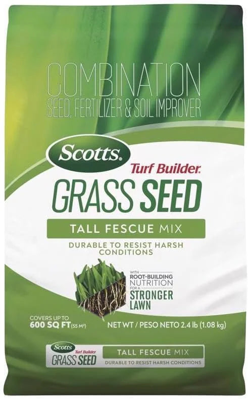 Scotts Turf Builder Tall Fescue Grass Sun or Shade Fertilizer/Seed/Soil Improver 2.4 lb