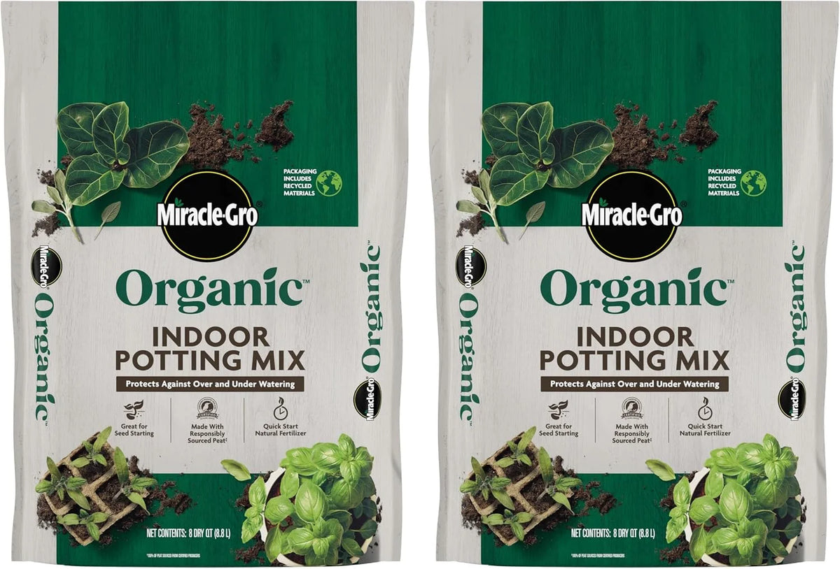 Miracle-Gro Organic Indoor Potting Mix, 8 qt. (2-Pack)