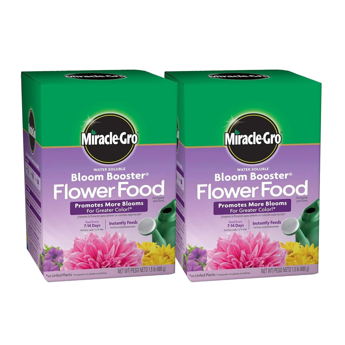 Miracle-Gro Water Soluble Bloom Booster Flower Food, 1.5 lb. (2-Pack)