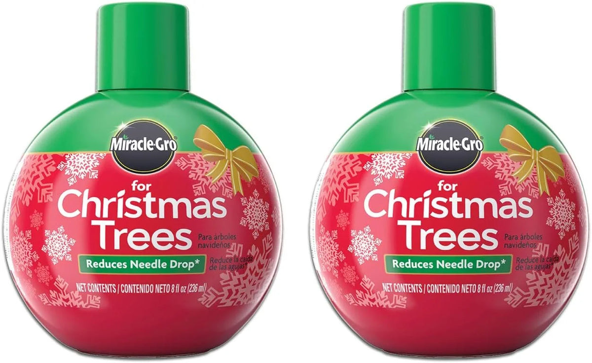 Miracle-Gro VB300515-2 Plant Food, Hydrates Keeps Green All Holiday Season, 2-Pack Christmas Trees, 2 Pack, red