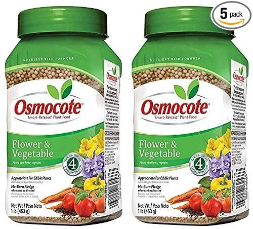 Osmocote 277160 Flower and Vegetable Smart-Release Plant Food, 14-14-14, 1-Pound Bottle (Рack of 2)