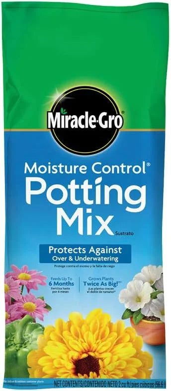 Miracle-Gro Moisture Control Potting Mix, For Container Plants, Protects against Over- and Under-Watering, 2 cu. ft.