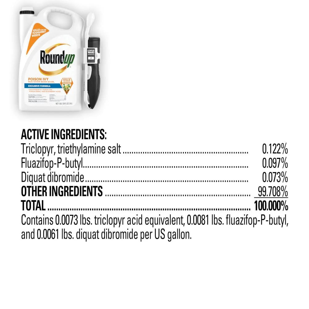 Roundup Poison Ivy Plus Tough Brush Killer2 with Comfort Wand, 1 gal.