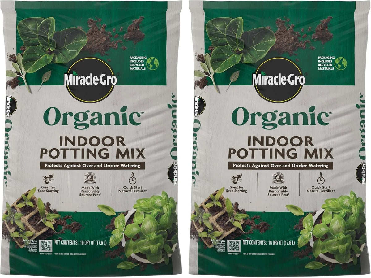 Miracle-Gro Organic Indoor Potting Mix, 16 qt. (2-Pack)