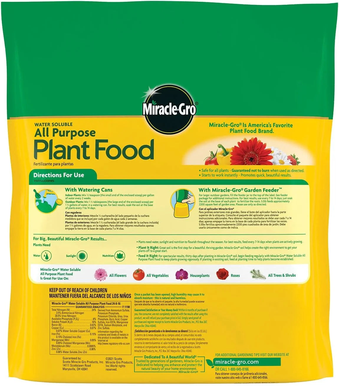 Miracle-Gro Water Soluble All Purpose Plant Food, 5.5 lbs. (2-Pack)